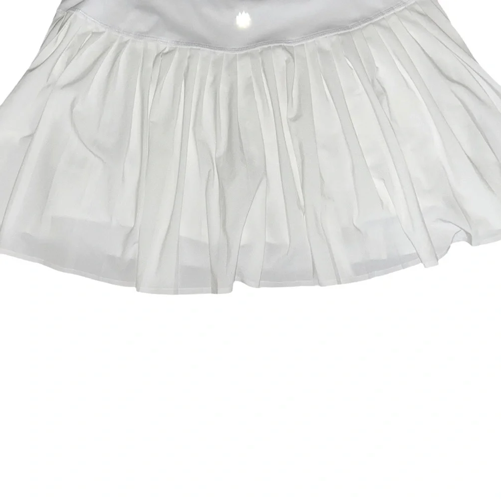 Athleta Advantage White Pleated Tennis Athletic Mini Skort Skirt - M - Picture 9 of 14